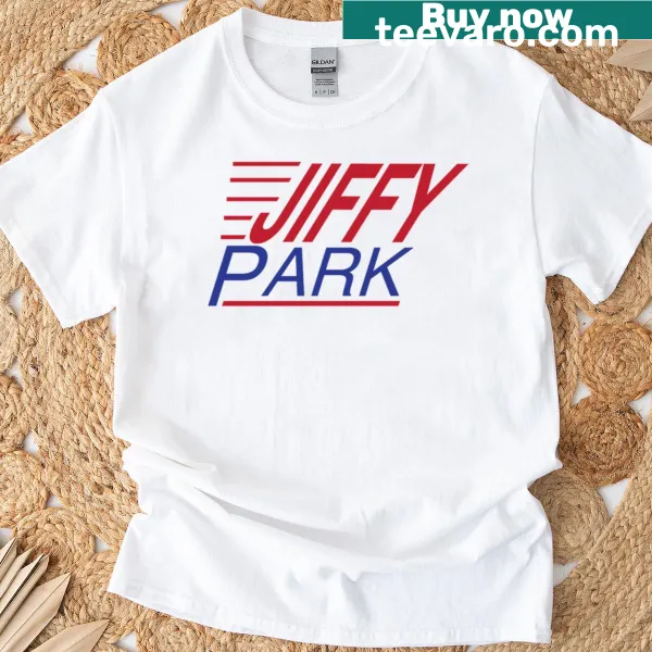 Retro-style t-shirt featuring Jiffy Park theme