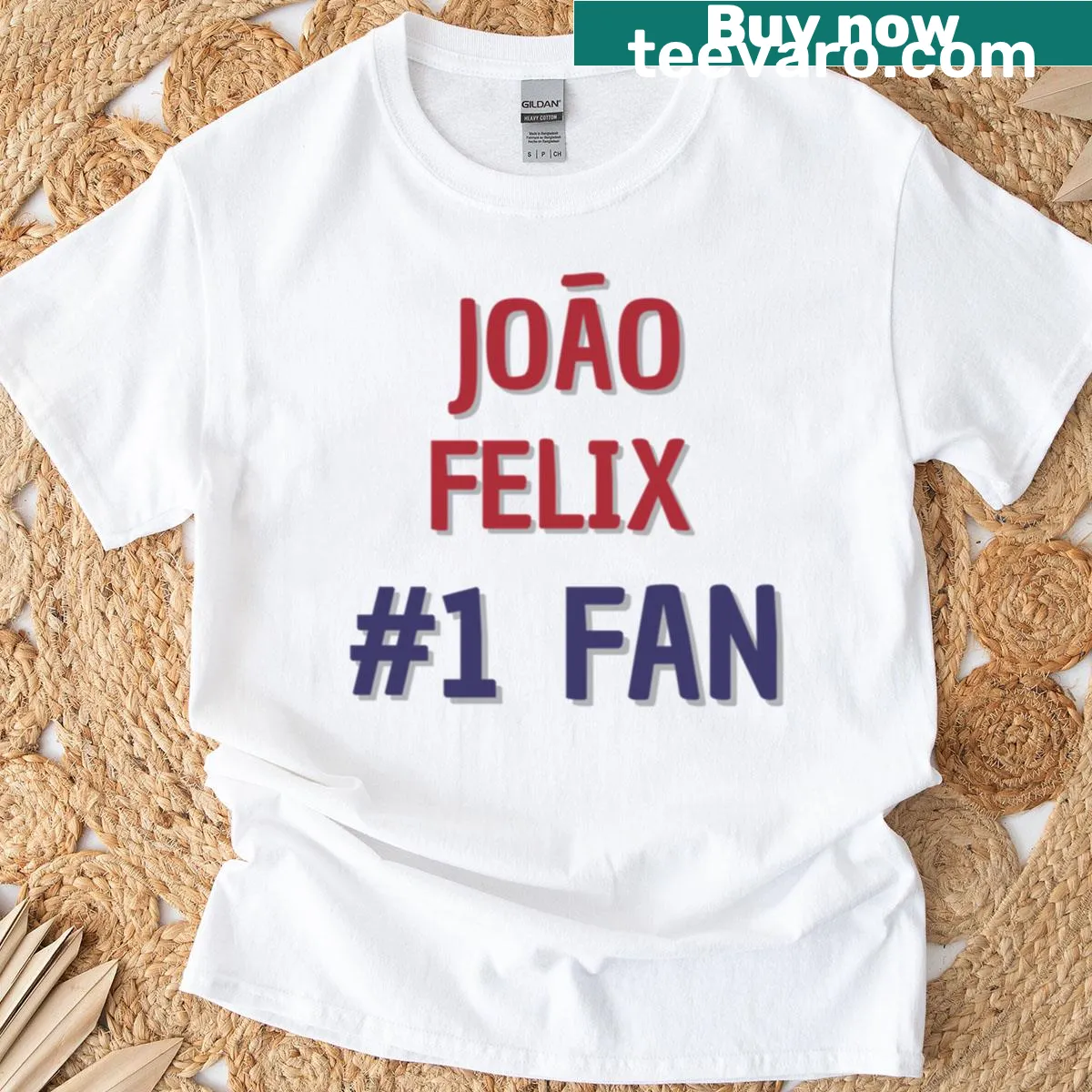 Fan t-shirt displaying 'Joao Felix 1 Fan' text. — on a men's t-shirt