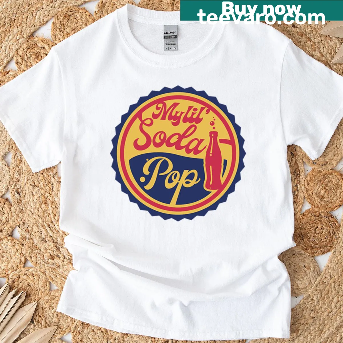 Illustration t-shirt of Kpop Demon Hunters with a soda pop theme — on a men's t-shirt