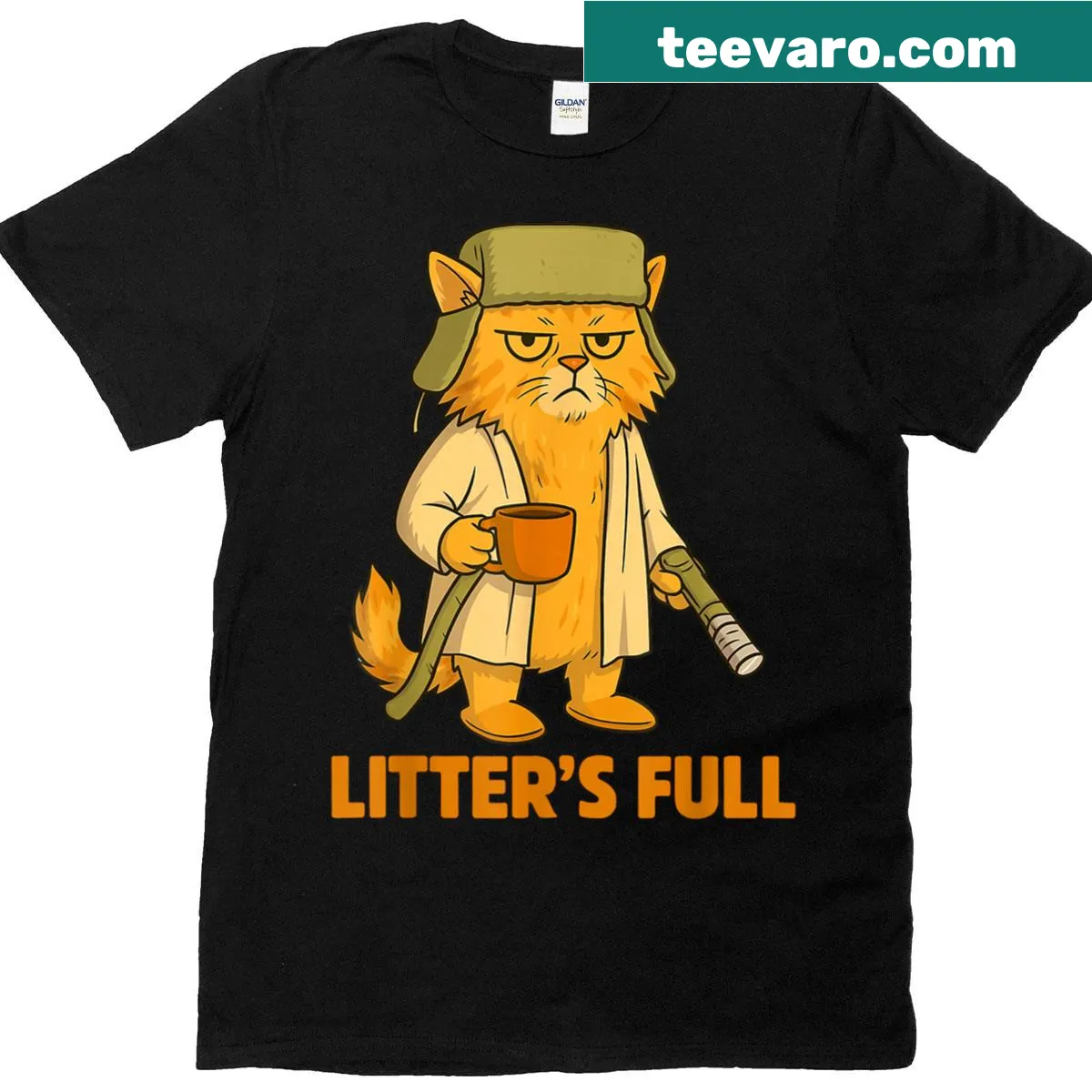 Funny Christmas cat T-shirt with humorous phrase — on a men's t-shirt