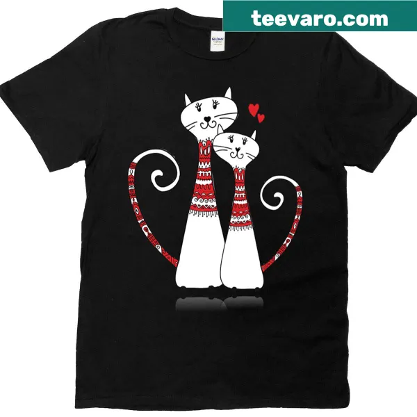 T-shirt featuring playful cat graphics expressing love for felines