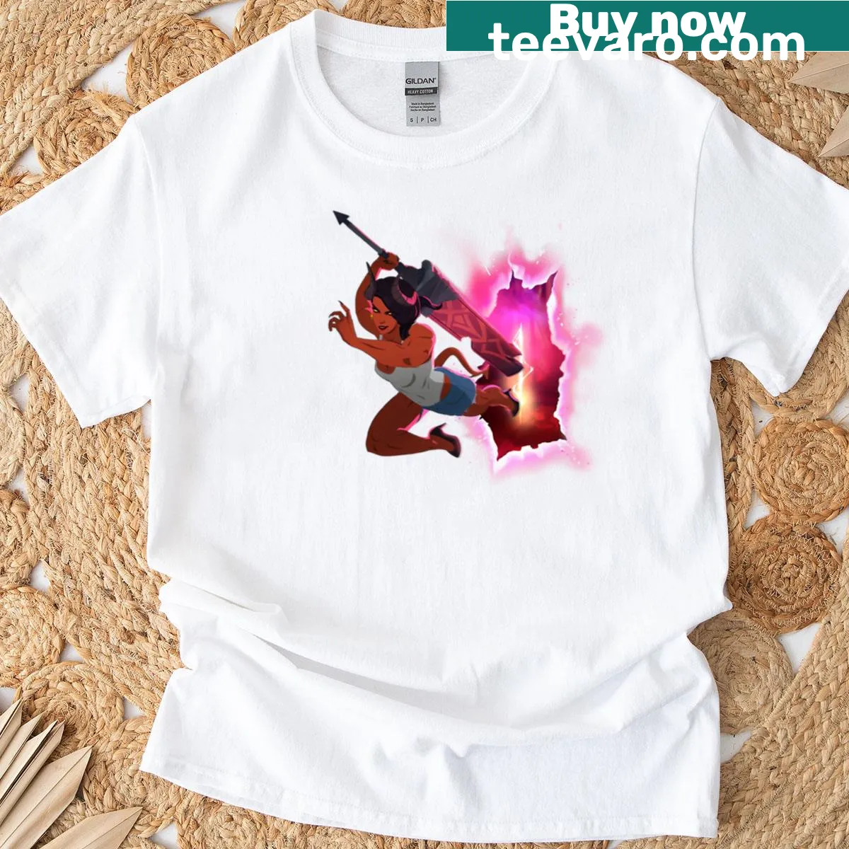 T-shirt featuring an edgy cartoon design of Malevola the Devil — on a men's t-shirt