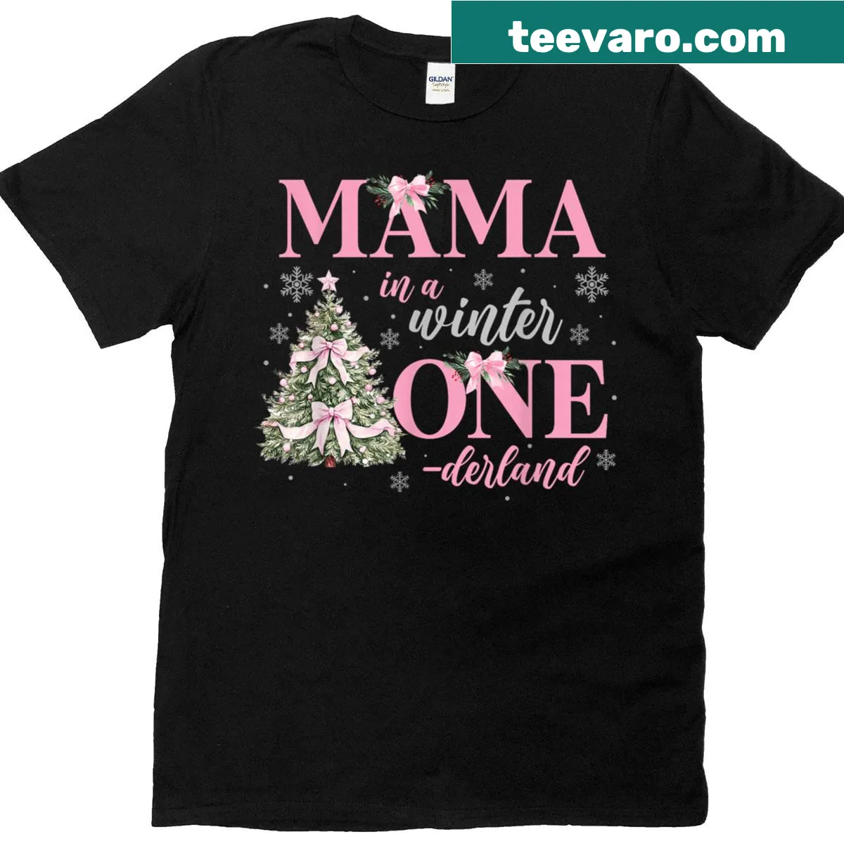 Whimsical Christmas tree design for a birthday girl T-shirt — on a men's t-shirt