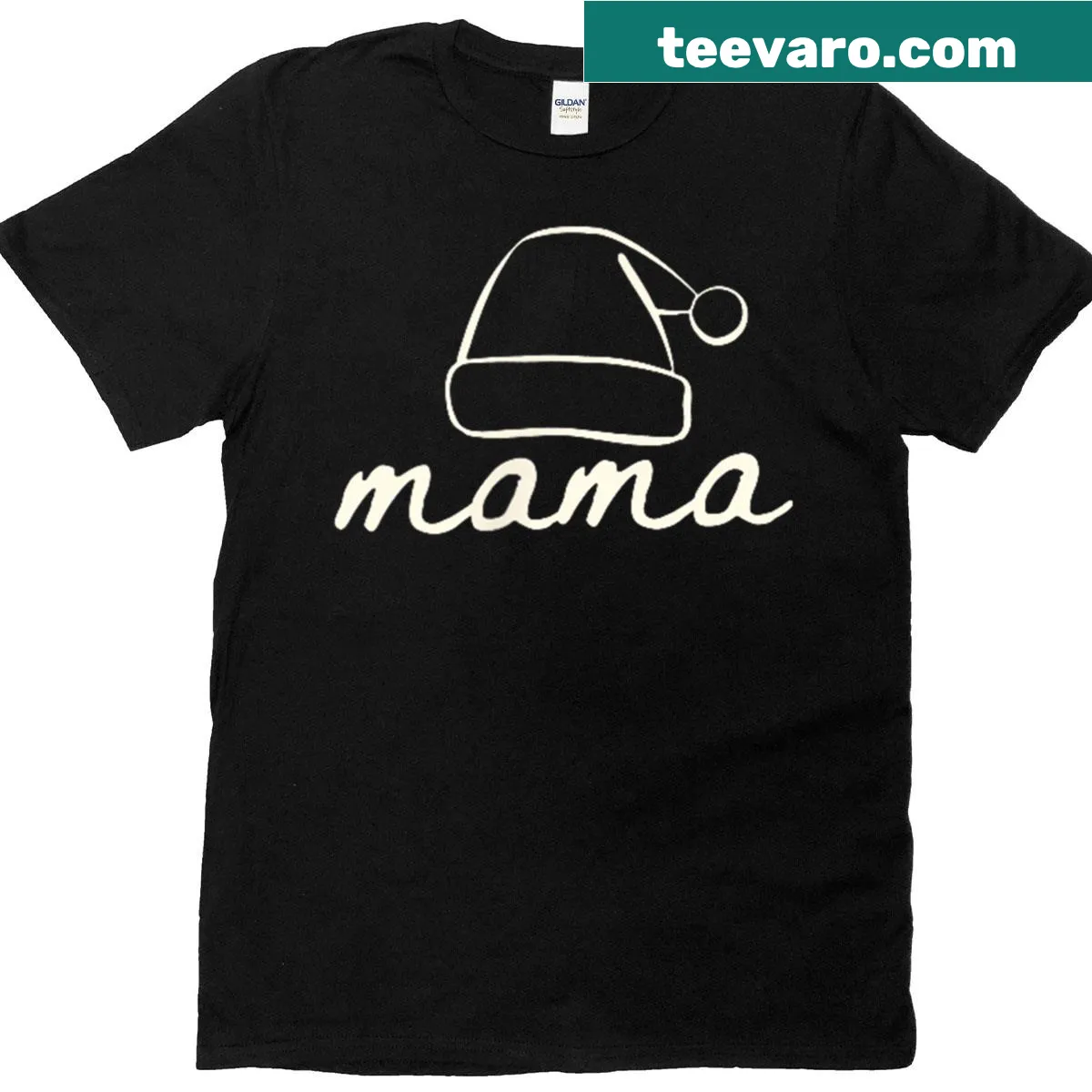 Mama Santa Claus graphic design for Christmas matching shirt — on a men's t-shirt