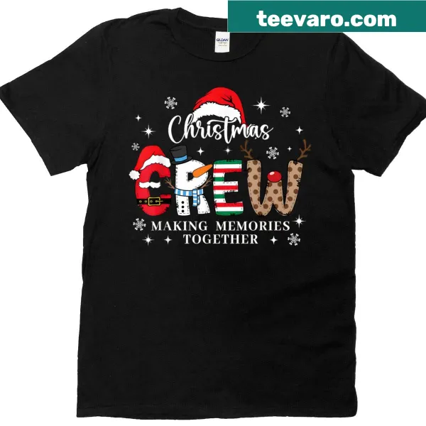 Matching family Christmas t-shirt with 'Matching Family Christmas Crew' text