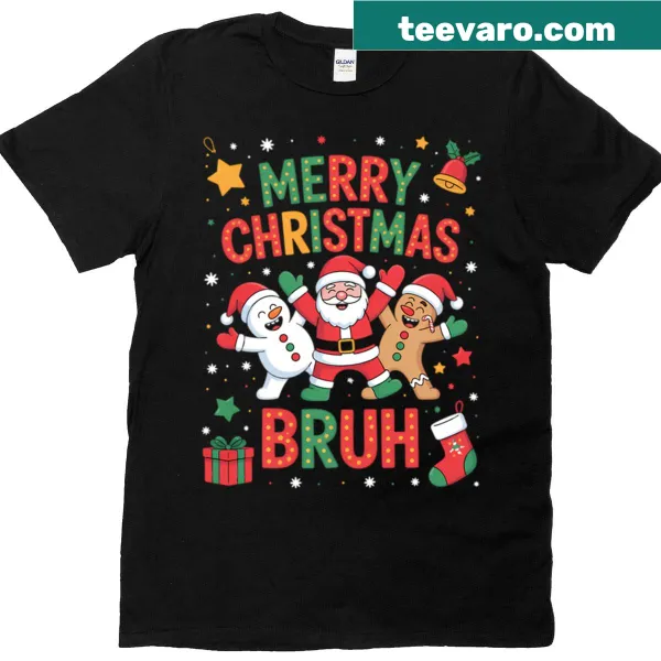 Funny Santa dabbing graphic on Christmas T-shirt