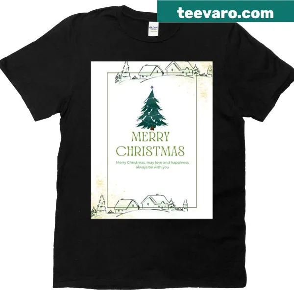 Vintage-style Christmas flyer graphic on a casual t-shirt