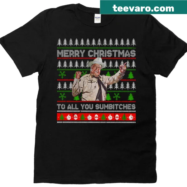 Edgy T-shirt with humorous Christmas message, suitable for casual wear.