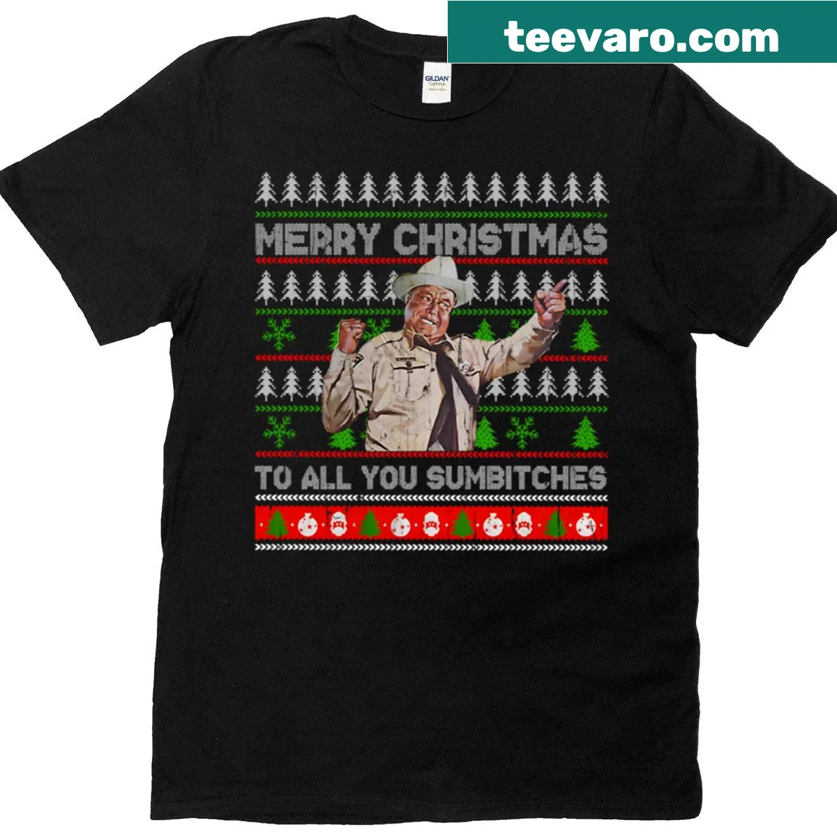 Edgy T-shirt with humorous Christmas message, suitable for casual wear. — on a men's t-shirt