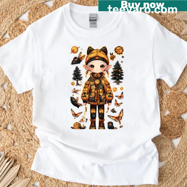 Cute Christmas T-shirt with a playful elf illustration