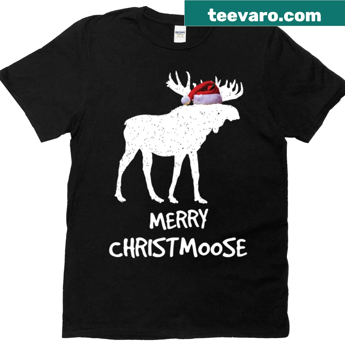 Cute Christmas moose design T-shirt — on a men's t-shirt