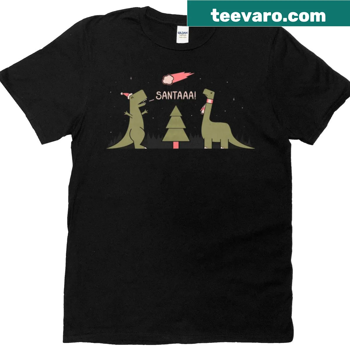 Merry Extinction humorous typography t-shirt — on a men's t-shirt