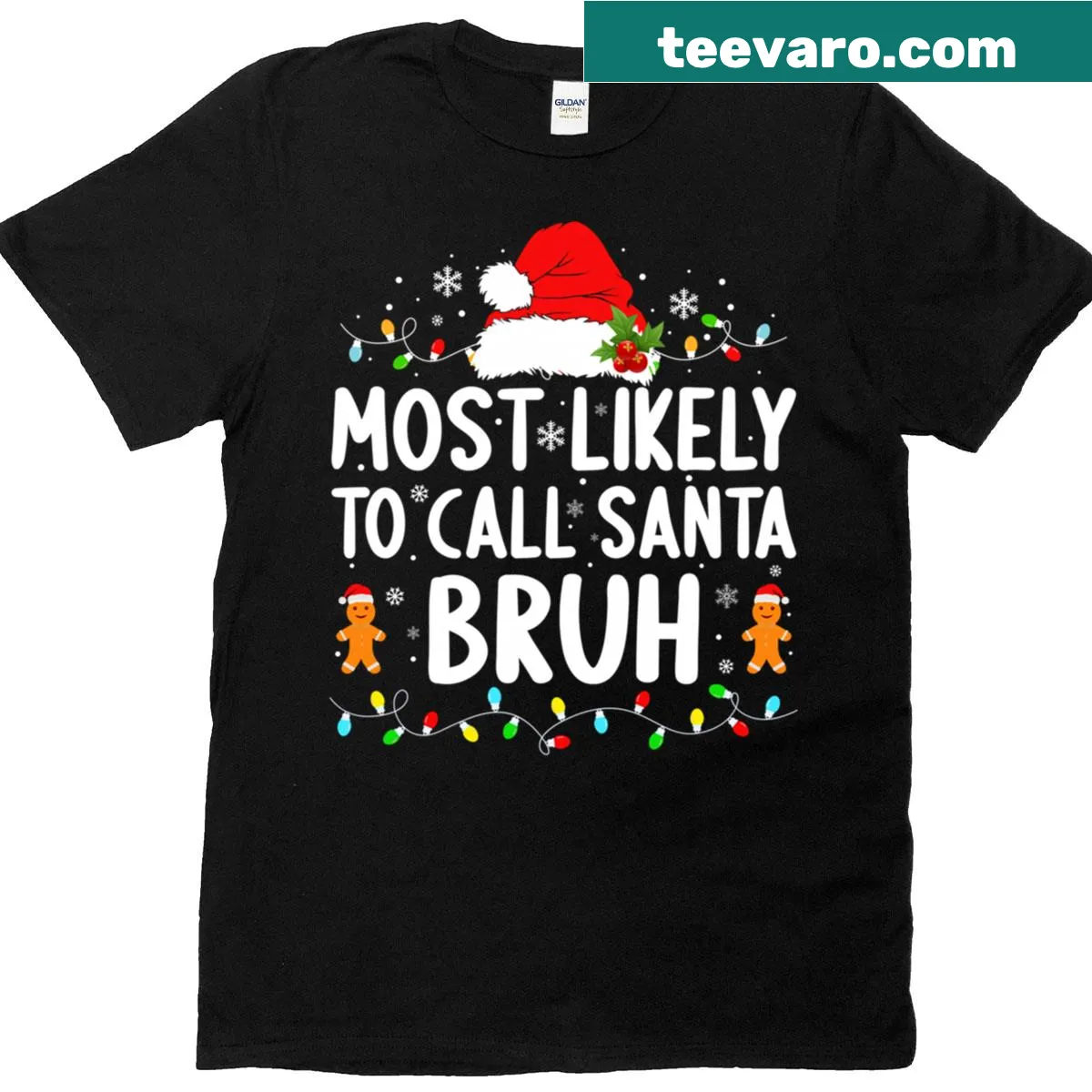 Funny family matching Christmas t-shirt with humorous Santa phrase — on a men's t-shirt