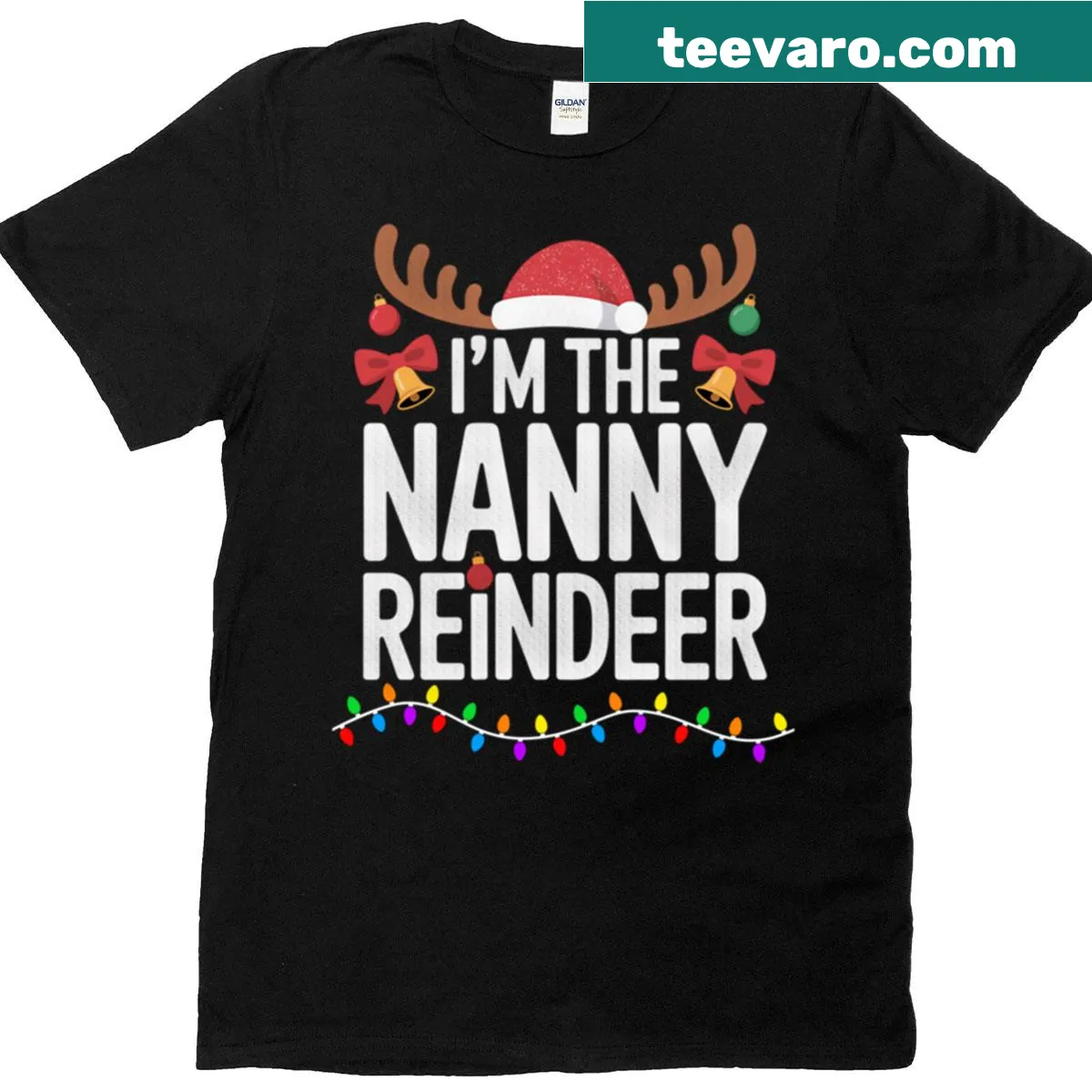 Cute T-shirt with reindeer design for grandparents during Christmas — on a men's t-shirt