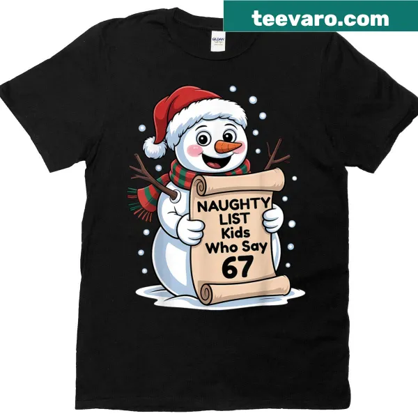 Funny kids Christmas t-shirt with a snowman and humorous text