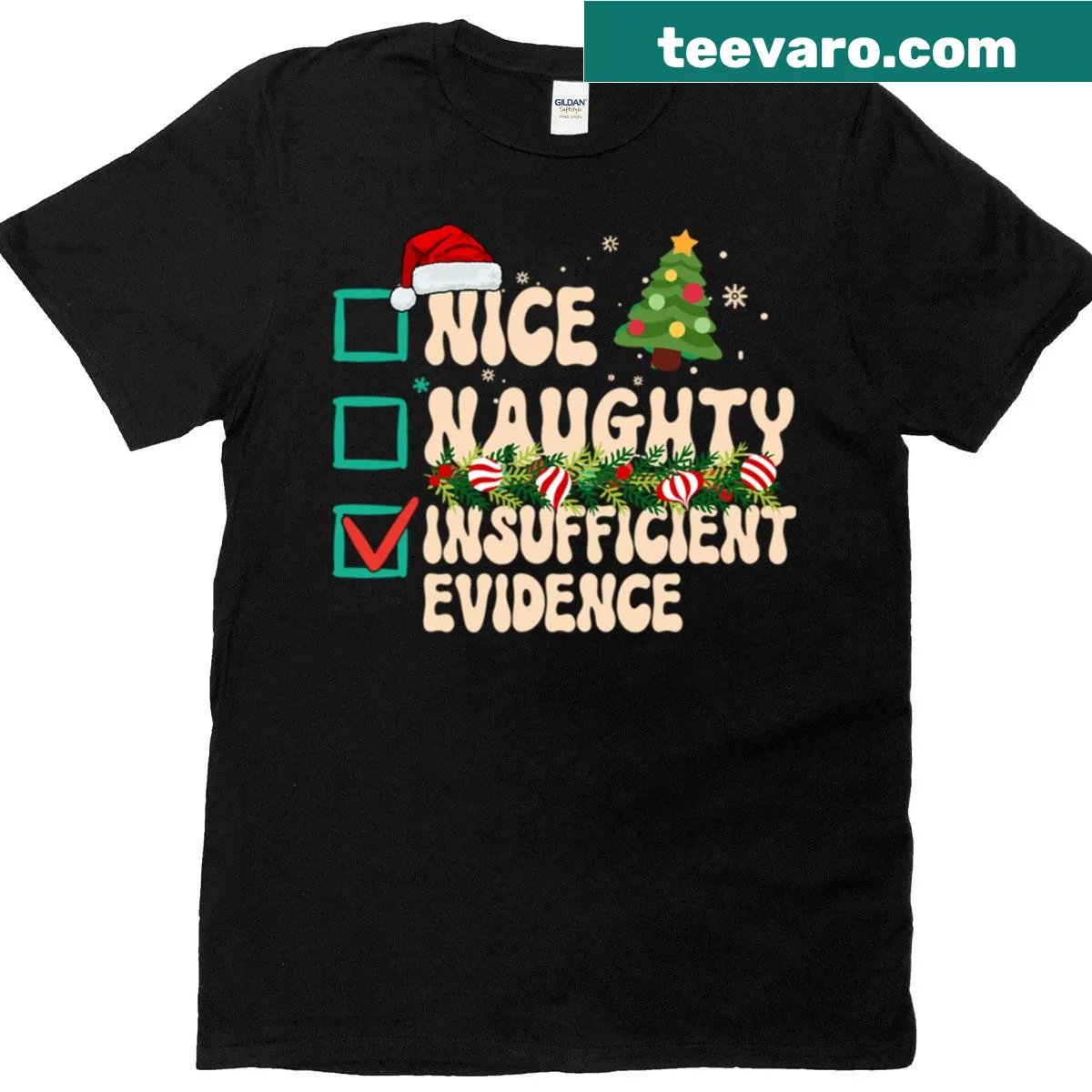Sarcastic Christmas t-shirt about Santa's list — on a men's t-shirt