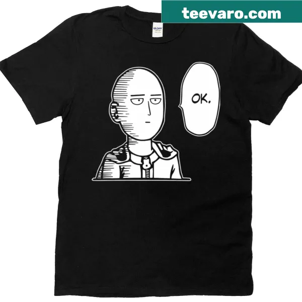 T-shirt featuring Saitama's 'Ok Face' graphic