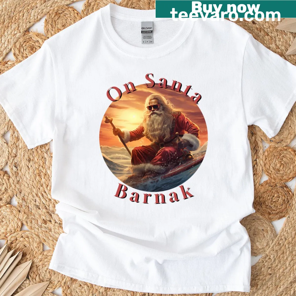 Illustration of Santa Barnak on T-shirt — on a men's t-shirt