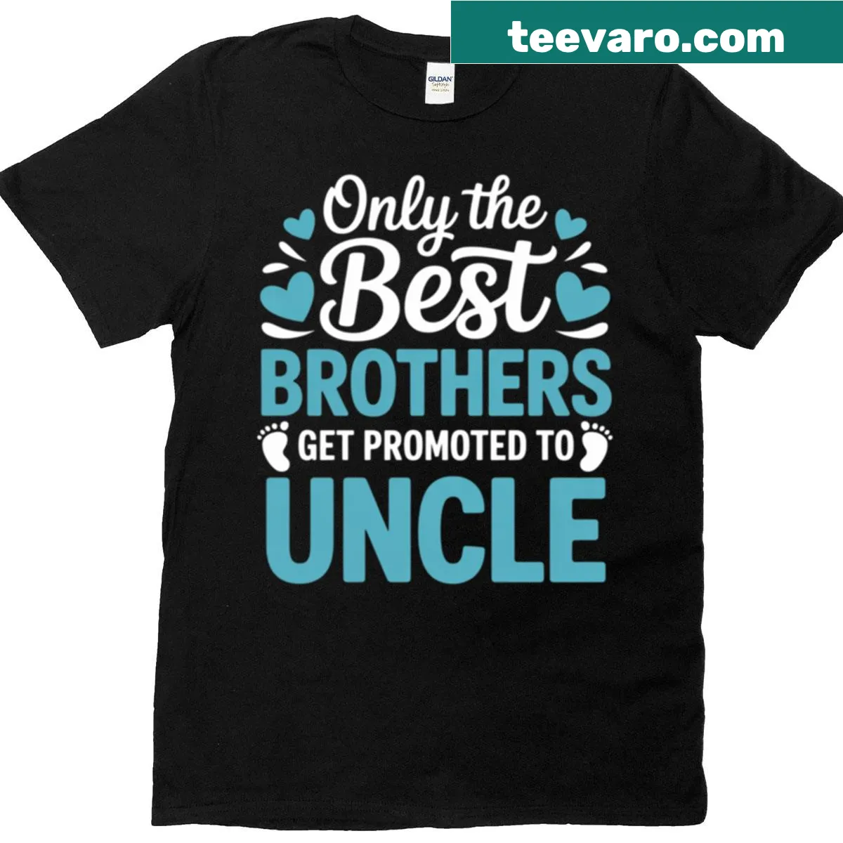 Text design for brothers promoted to uncle T-shirt — on a men's t-shirt
