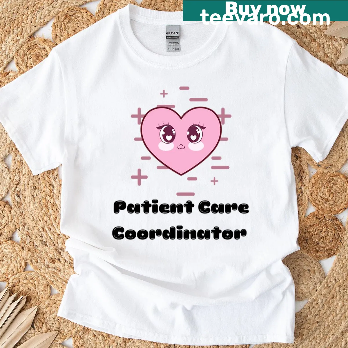 Kawaii T-shirt with a supportive design for patient care coordinators — on a men's t-shirt