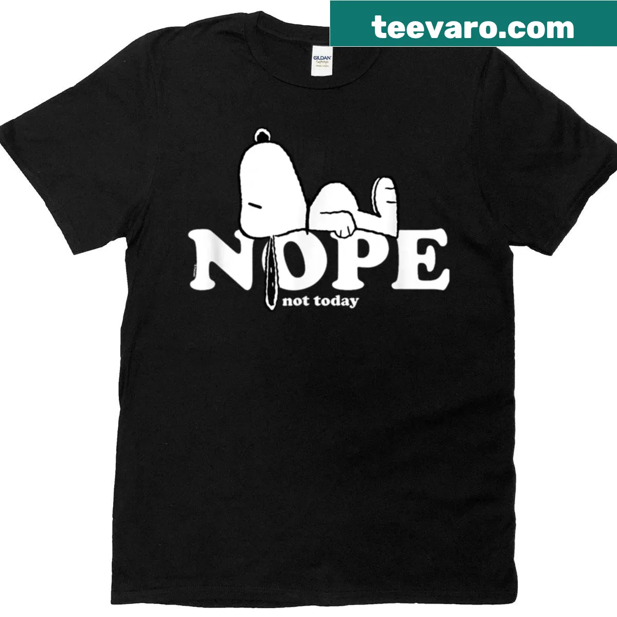 Snoopy 'Nope' graphic t-shirt from Peanuts — on a men's t-shirt
