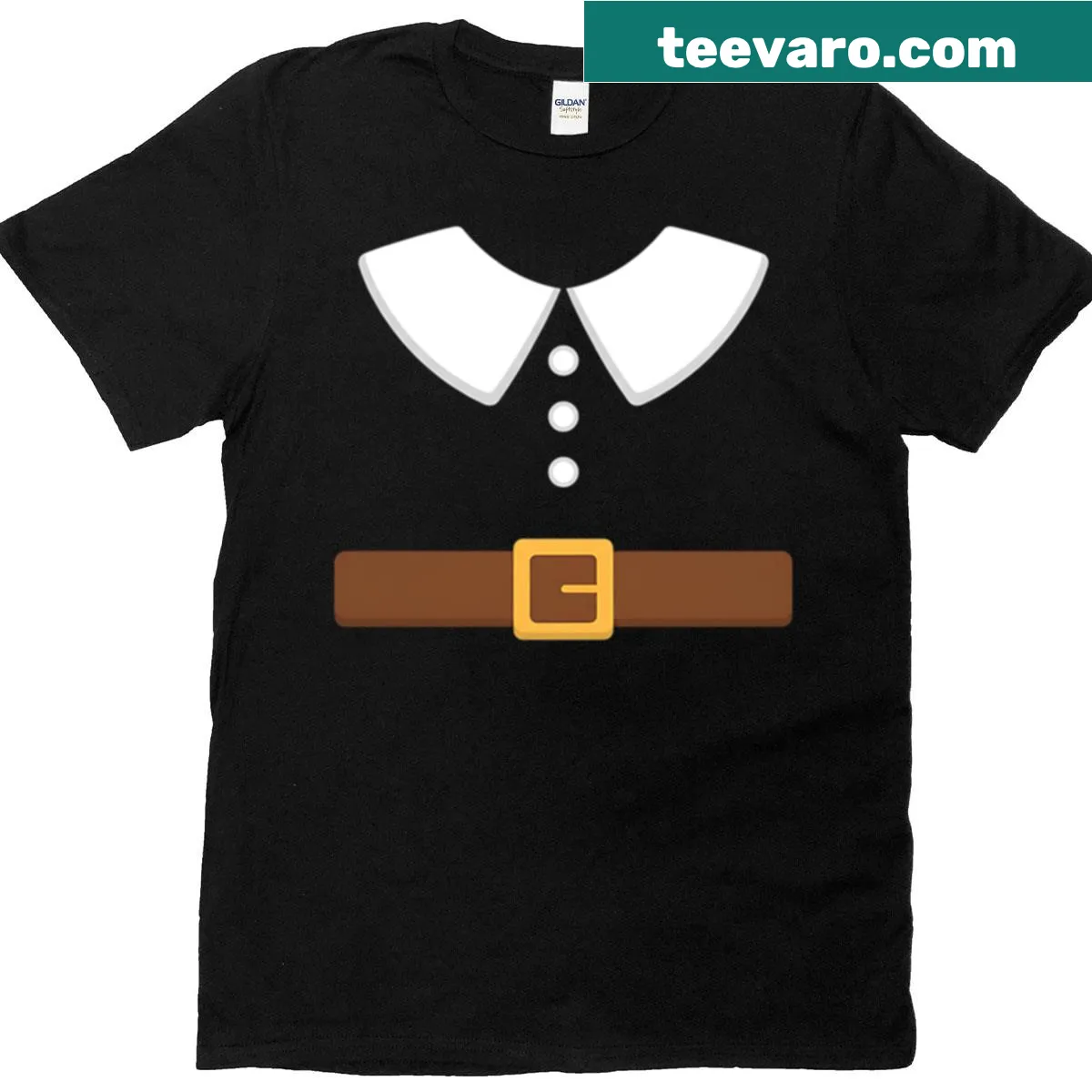 Cute pilgrim costume graphic t-shirt for kids for Thanksgiving — on a men's t-shirt