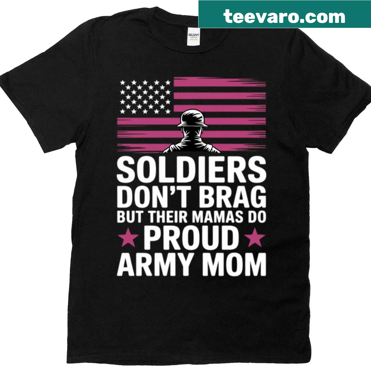T-shirt with 'Proud Army Mom' text for Mother's Day — on a men's t-shirt
