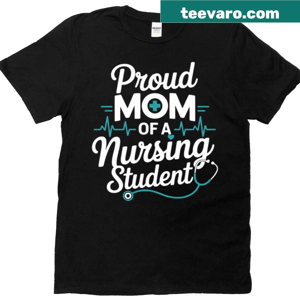 T-shirt for proud moms of nursing students featuring supportive text — on a men's t-shirt