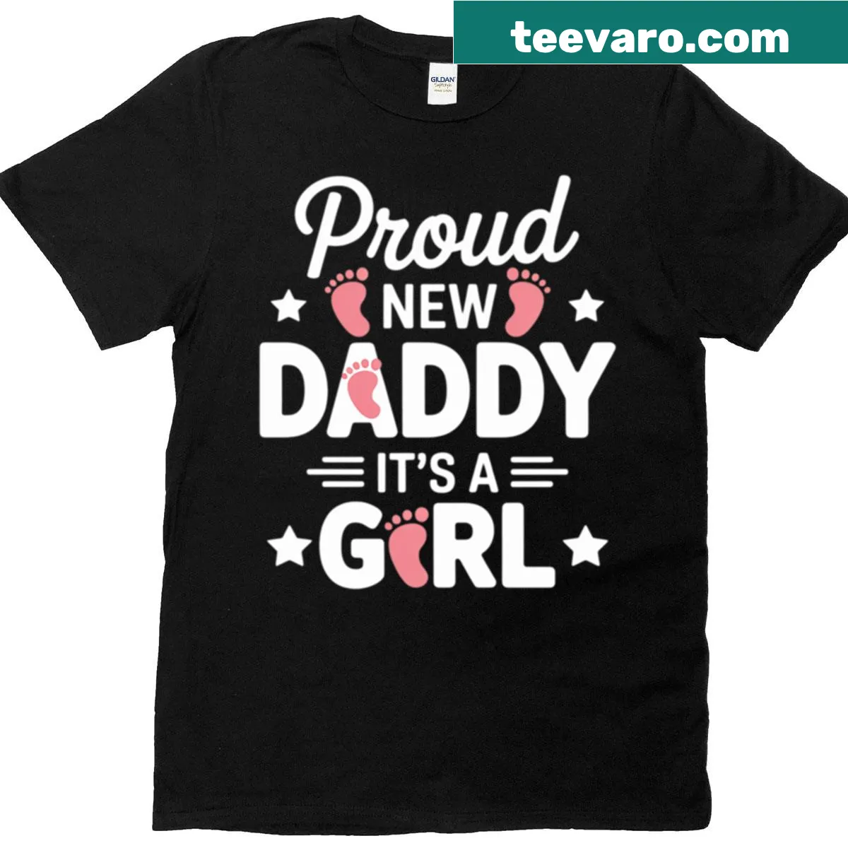Typography t-shirt for new dads announcing it's a girl — on a men's t-shirt