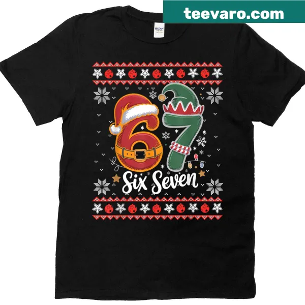 Ugly Christmas t-shirt with 6 7 design for kids