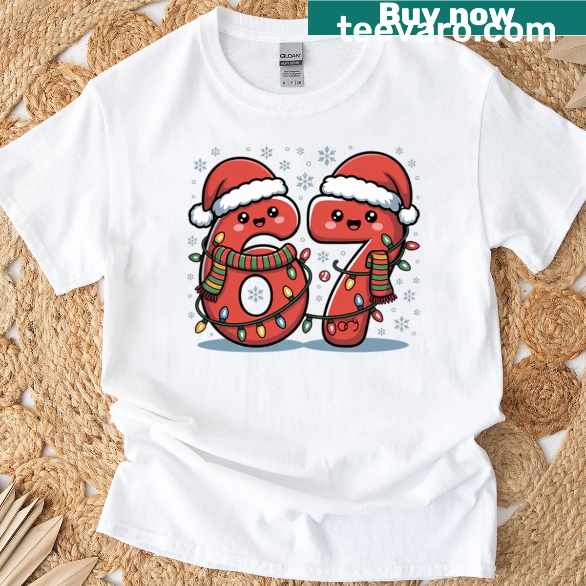 Modern holiday typography t-shirt with festive messages. — on a men's t-shirt
