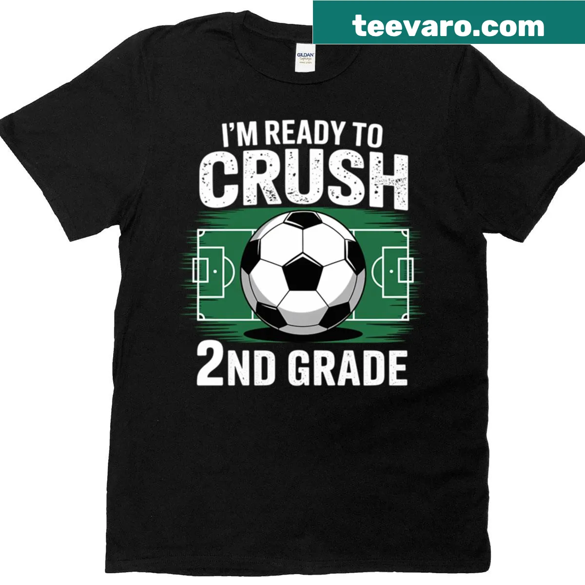 Typography design stating 'Ready To Crush 2nd Grade' for soccer — on a men's t-shirt