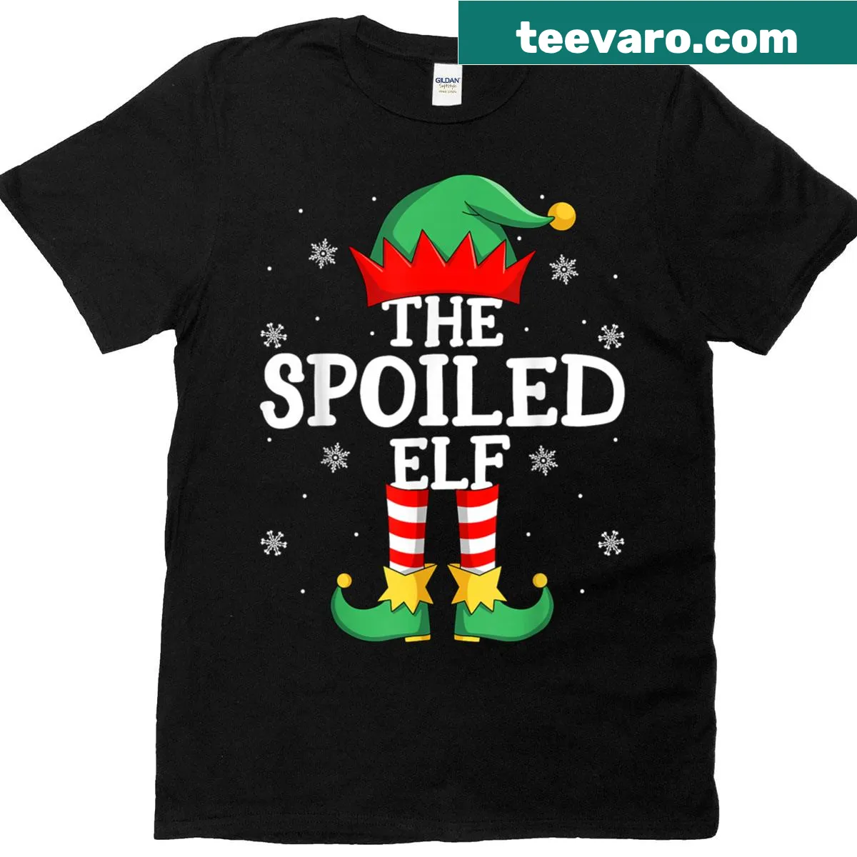 Cute kids' t-shirt with 'Spoiled Elf' design for Christmas — on a men's t-shirt