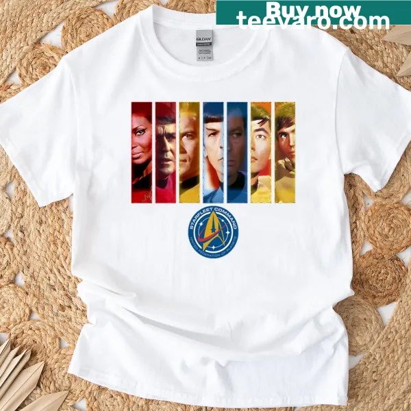 Starfleet Command01 graphic on a sci-fi themed t-shirt