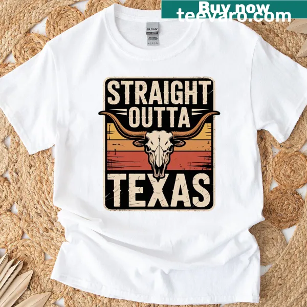 Straight Outta Texas 1845 T-shirt with bold typography