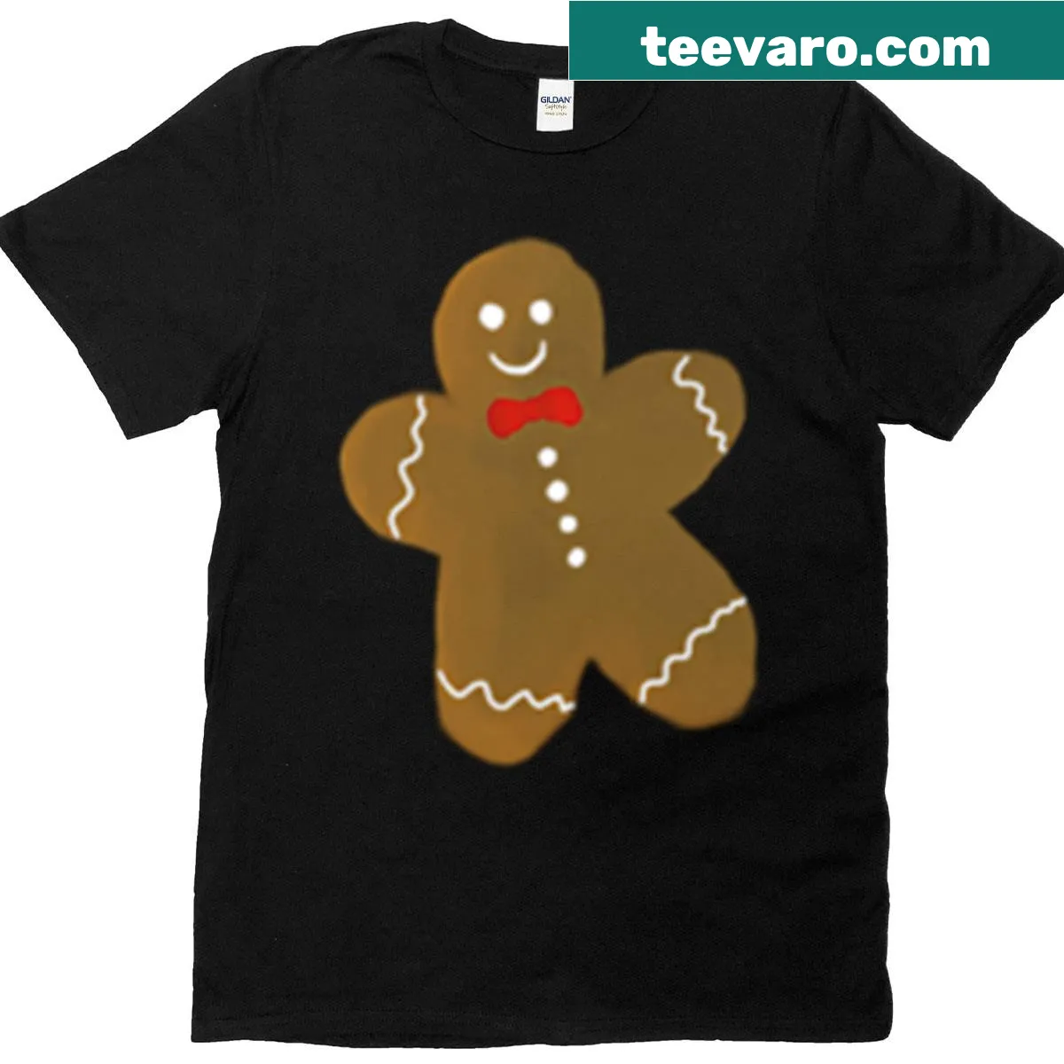 Cute gingerbread friend illustration on Christmas t-shirt — on a men's t-shirt