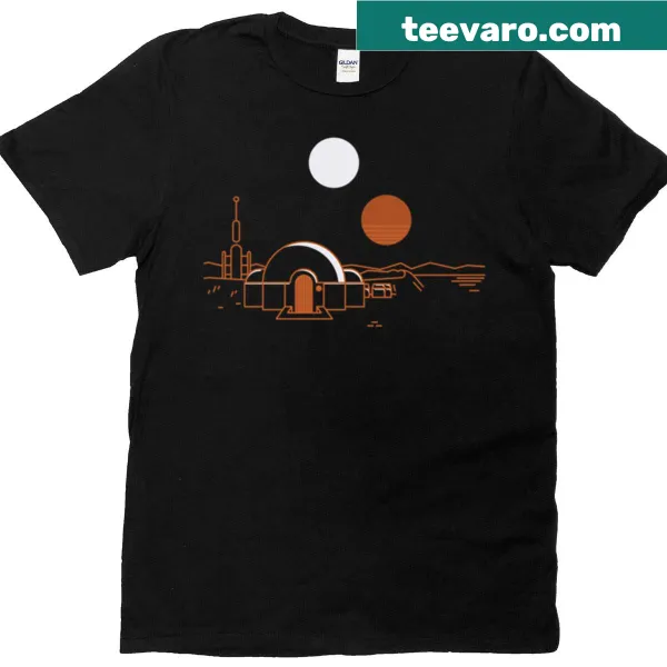 Vintage Tatooine travel t-shirt with retro graphics