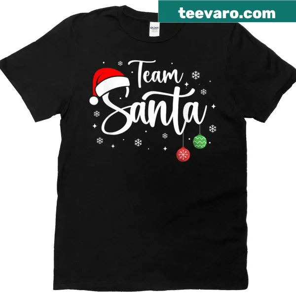 Badge-emblem graphic of Team Santa with festive text