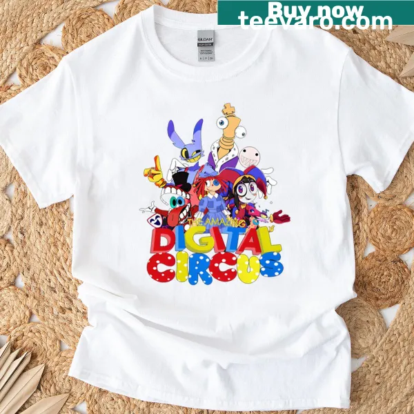 Whimsical design featuring characters from The Amazing Digital Circus