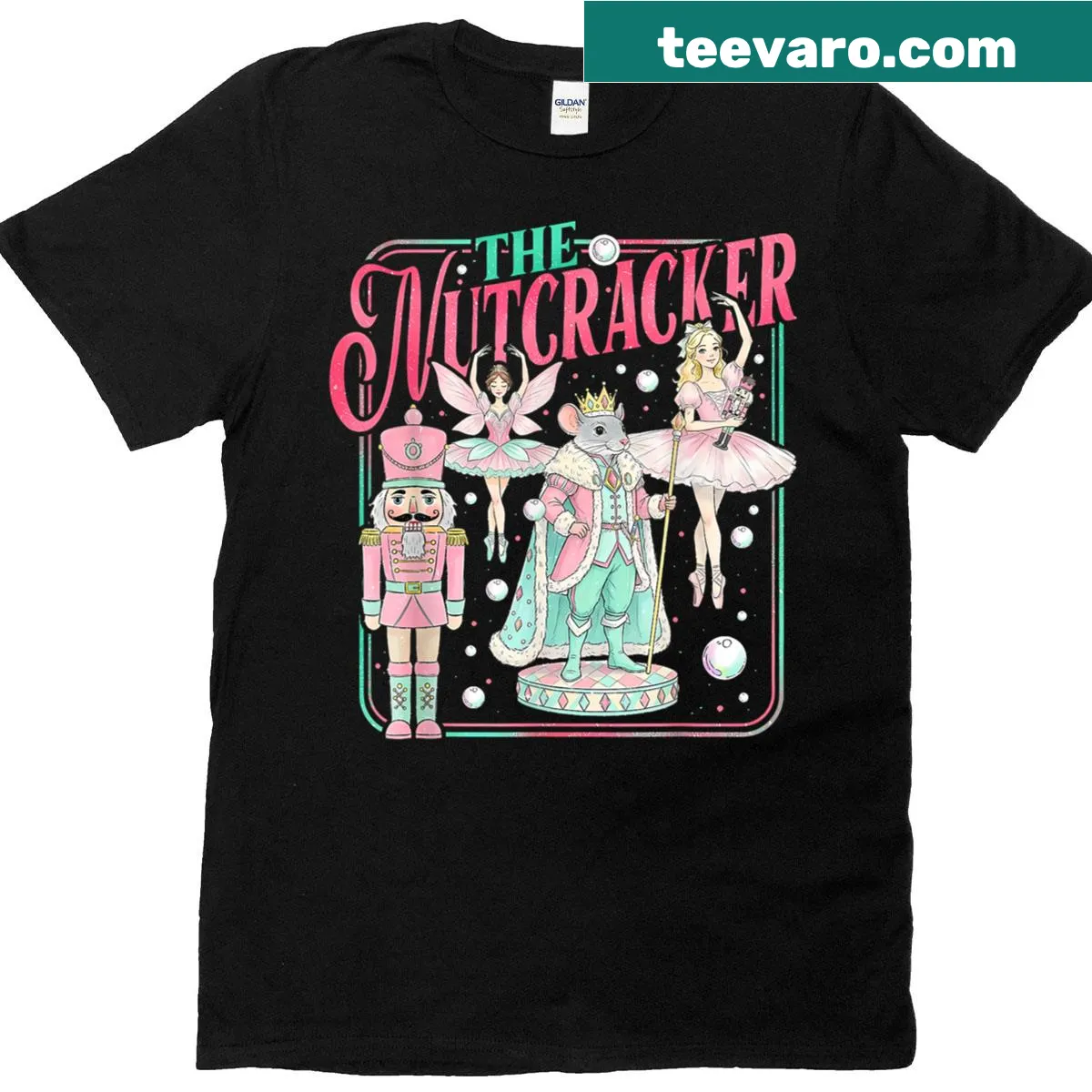 Cute T-shirt featuring an illustration of Sugar Plum Fairy from Nutcracker ballet — on a men's t-shirt