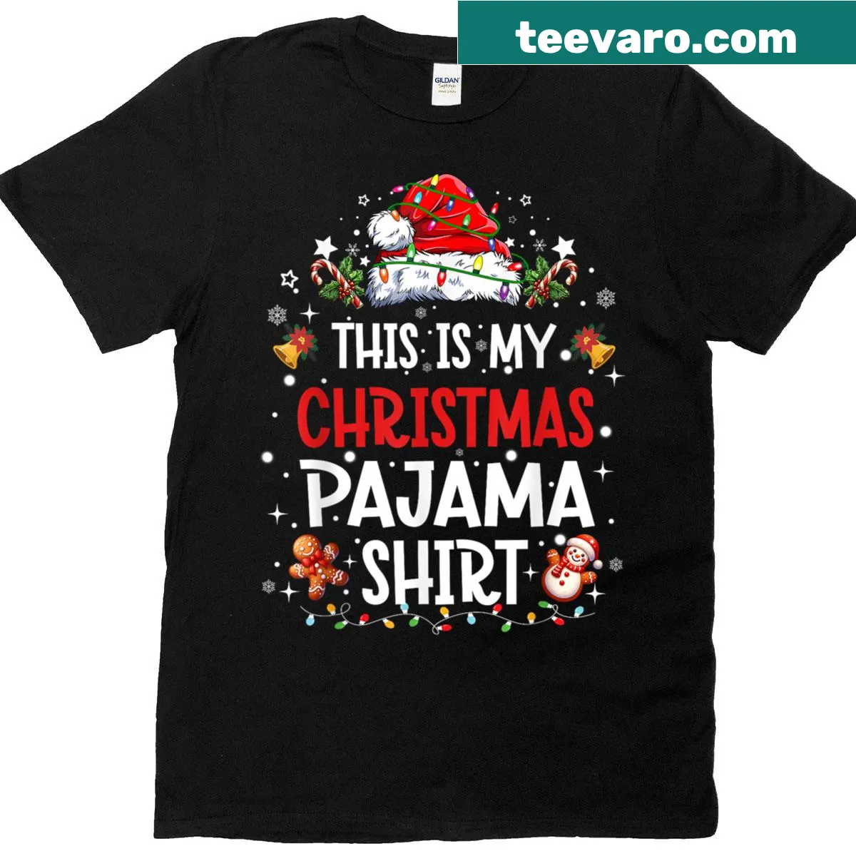 Funny Christmas pajama design T-shirt — on a men's t-shirt