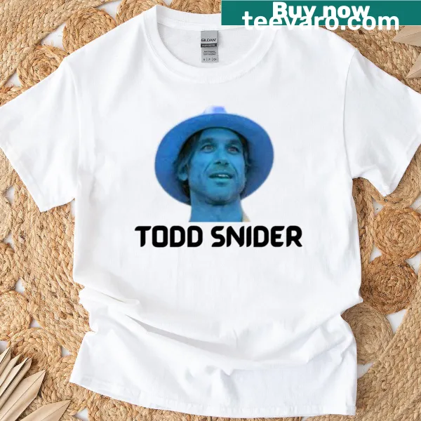 Minimalist design featuring Todd Snider text on a t-shirt