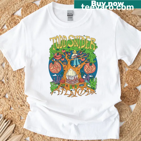 Oversized T-shirt featuring Todd Snider illustration from the Variety Playhouse