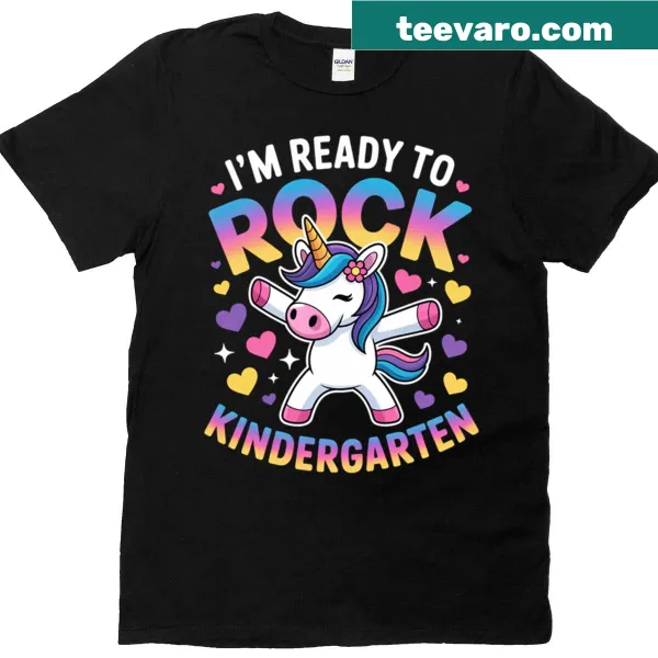 Cute T-shirt featuring a unicorn design for kindergarten kids