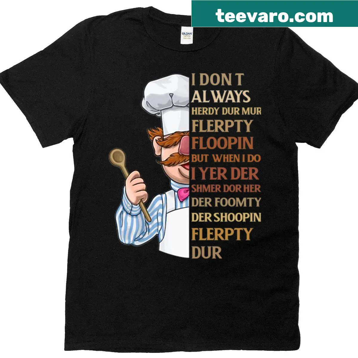 Humorous phrase T-shirt with playful graphics — on a men's t-shirt