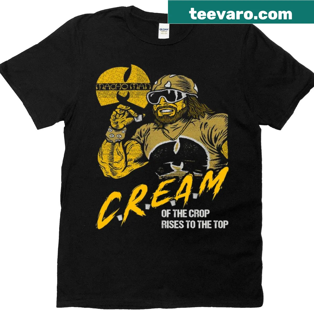 Vintage wrestling tee featuring iconic 80s and 90s actors. — on a men's t-shirt