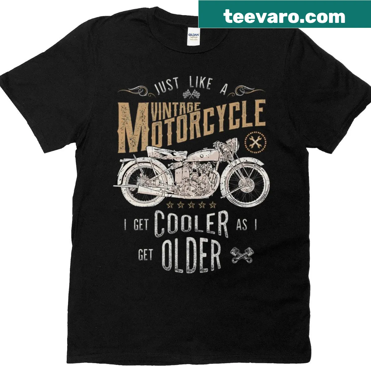 Vintage motorcycle graphic T-shirt expressing nostalgia for riding — on a men's t-shirt