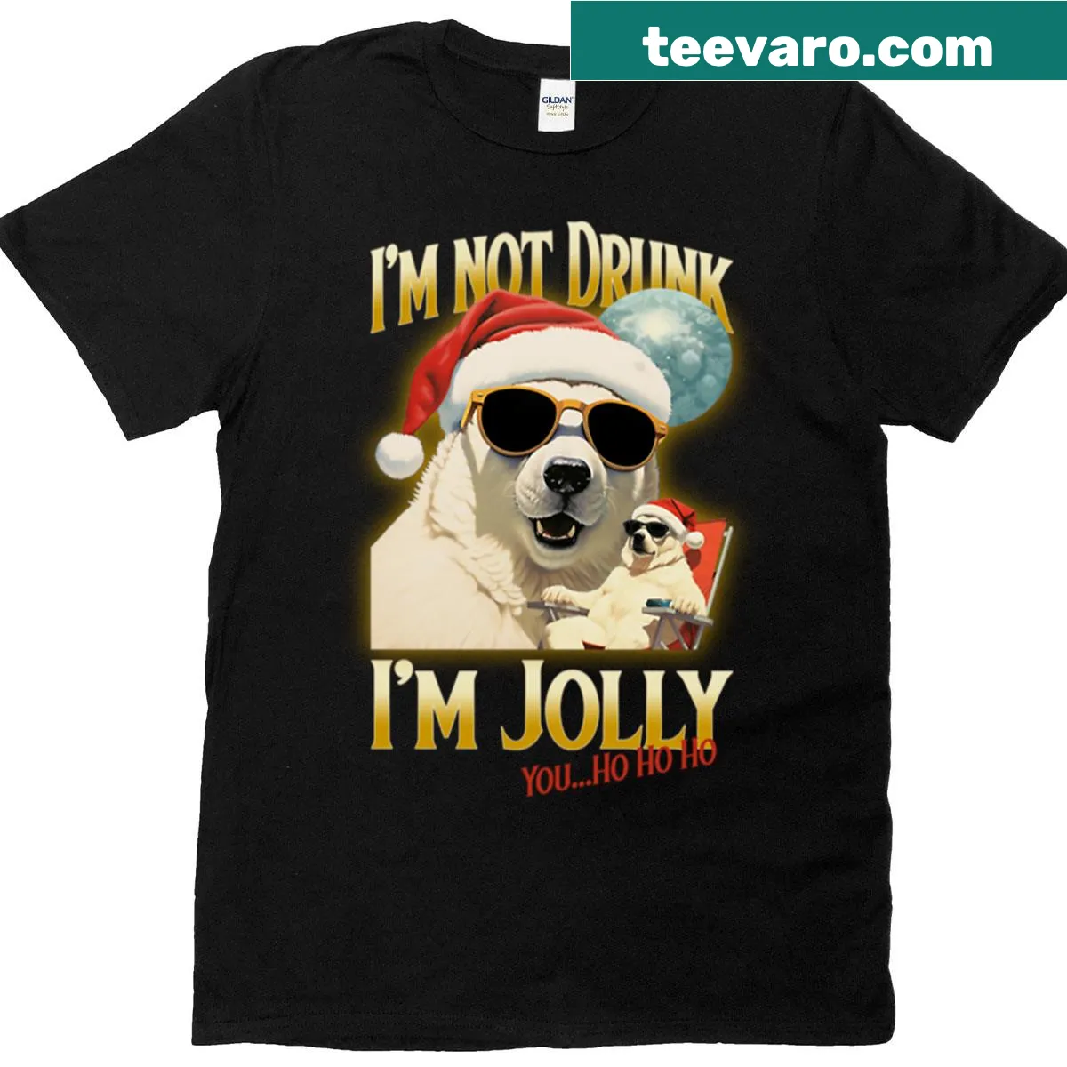 Playful Christmas design on a T-shirt for festive wear — on a men's t-shirt