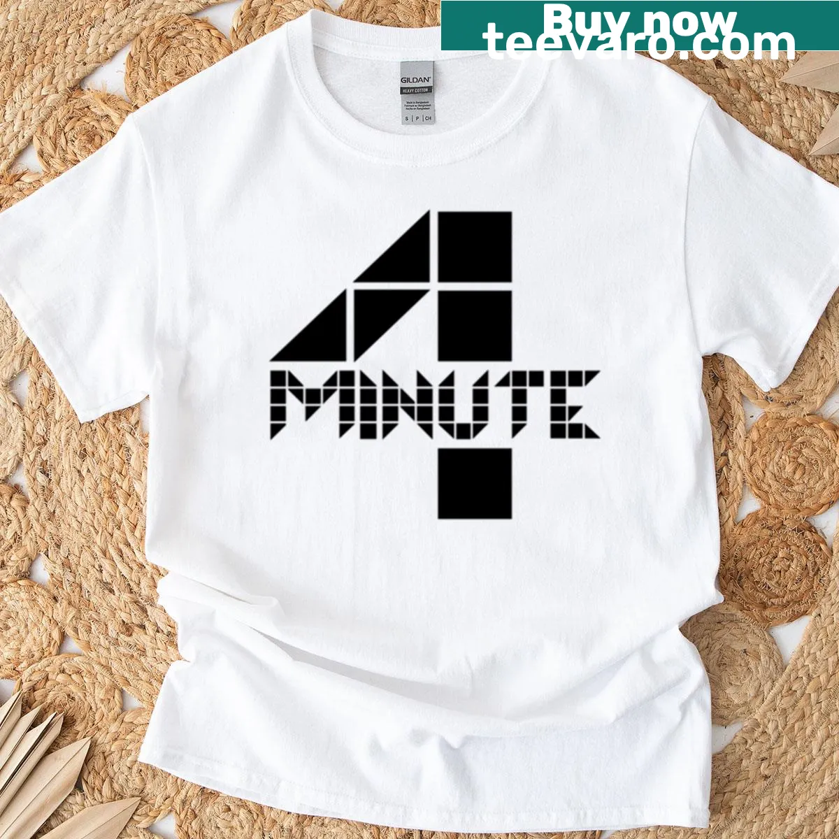 Minimalist oversized T-shirt featuring 4minute logo — on a men's t-shirt