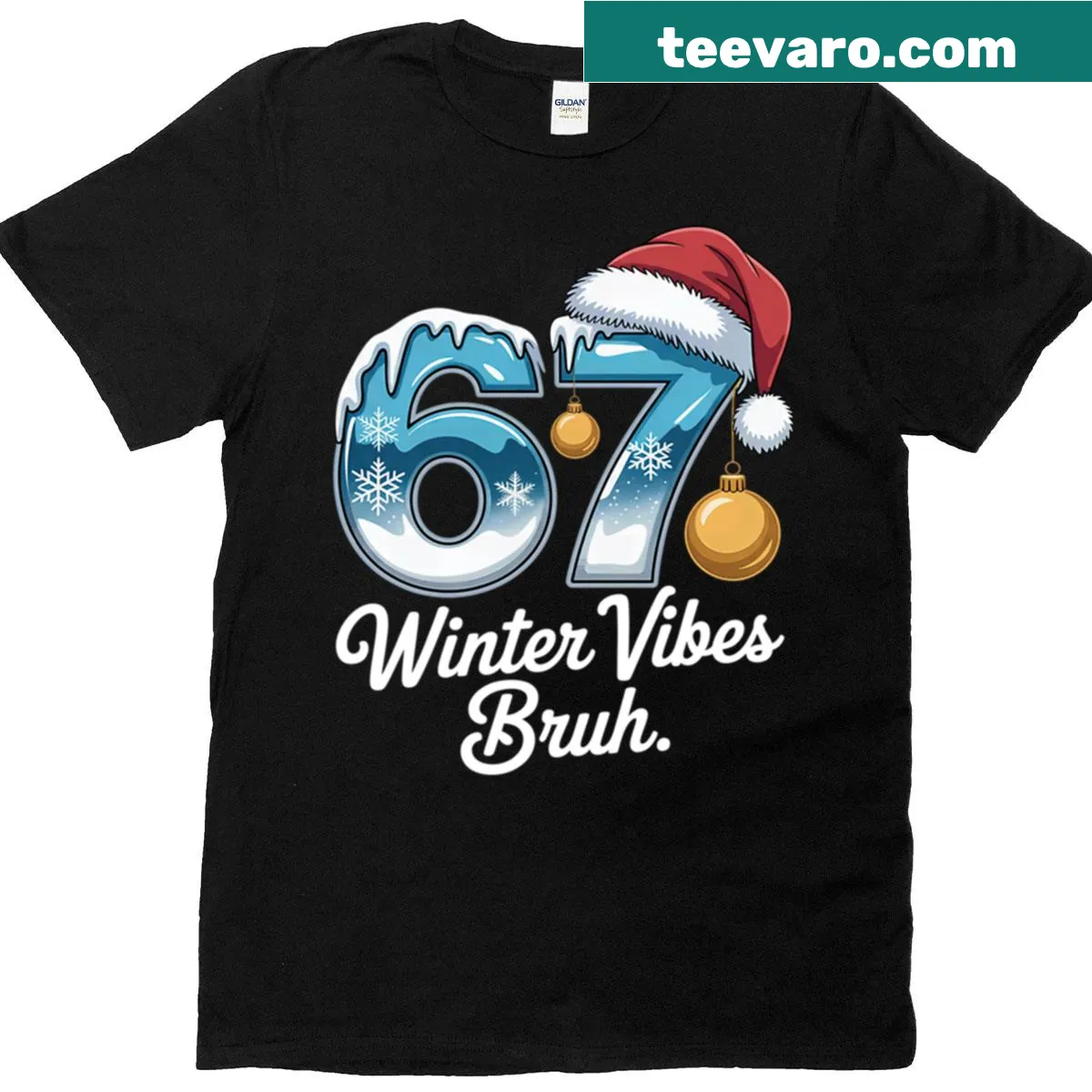 Christmas T-shirt featuring a playful meme design — on a men's t-shirt